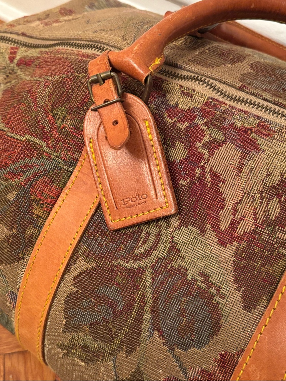 Vintage 1990s Ralph Lauren Weekender Tapestry Duffle Bag - Old Money Aesthetic - Picture 5 of 16